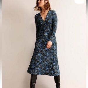 Boden Multicolored Long Sleeve Wrap Dress